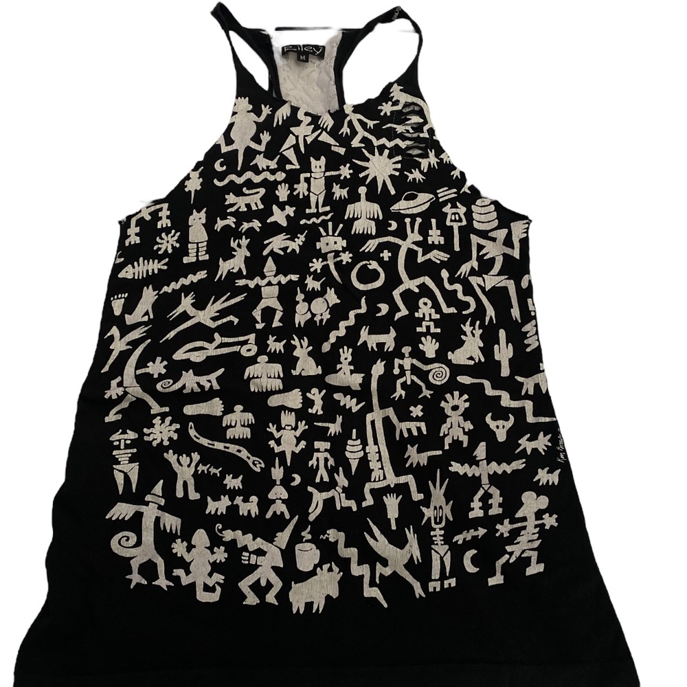 Riley Y2K vintage graphic tank, top lace distress medium